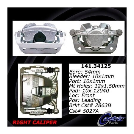 Centric Semi-Loaded Brake Caliper, Parts, 141.34125 141.34125
